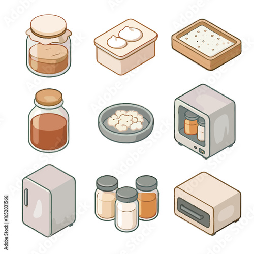 Cultures culture koji vector mold jar icon grain incubator vinegar icons starter