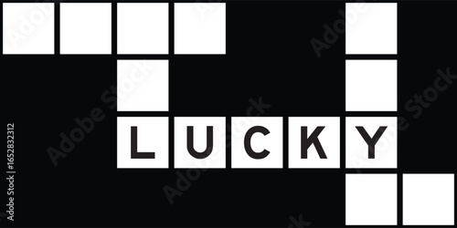 Alphabet letter in word lucky on crossword puzzle background