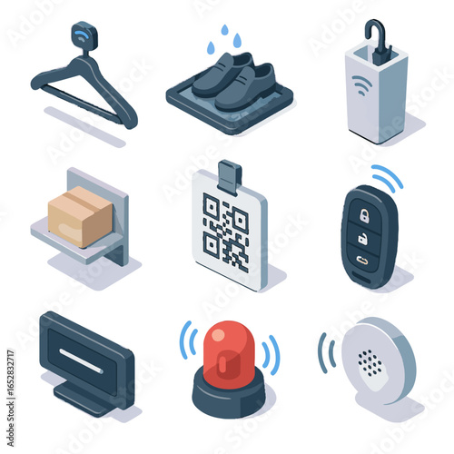 Shelf icon smart home nameplate keyless shoe vector alert cleaner sensor noise