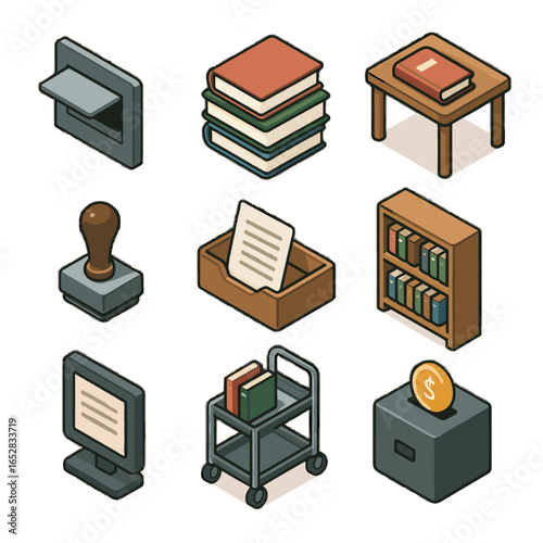 Icons slip stamp icon library sorting fee box vector hatch return receipt