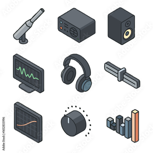 Knob measurement slider audio icon tools headphone vector calibration input analyzer level