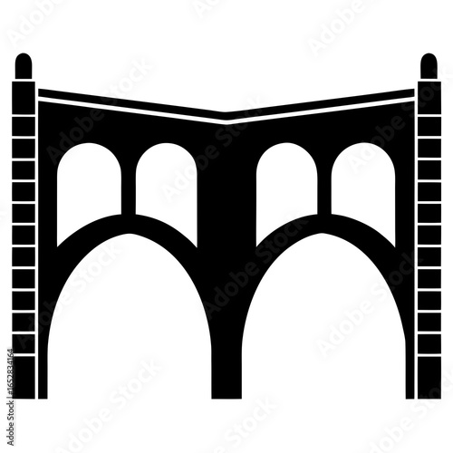 silhouette of the bridge, simple seamless bridge illustration  
