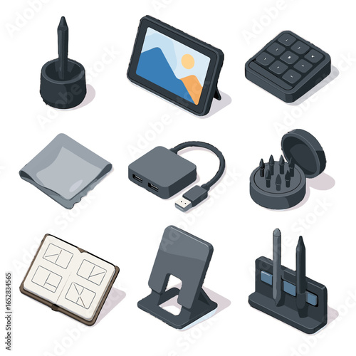 Holder stand tools vector cleaning screen aid pen icon digital artist shortcut