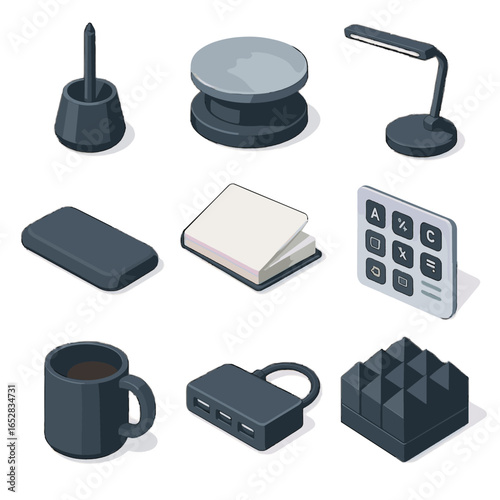 Shortcut desk rest corner cheat usb sheet hub vector icon modeling d