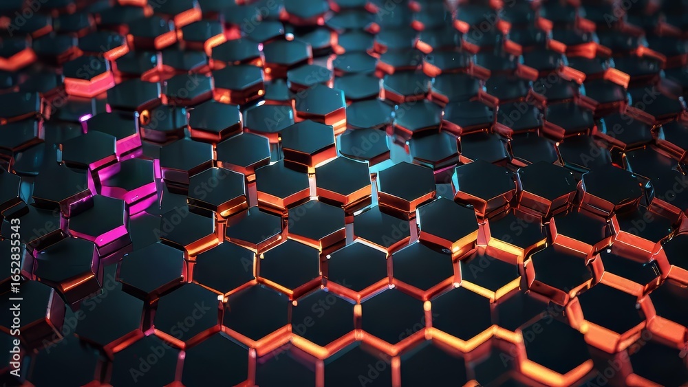 Fototapeta premium Corporate secure storage background with digital hexagon cells