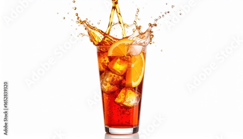 Wallpaper Mural Refreshing Glass of Cola Garnished with Juicy Orange Slice in Bright Sunlit Setting Capturing Summer Vibes Torontodigital.ca