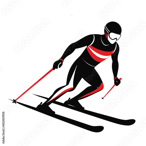 skier on a snowboard vector