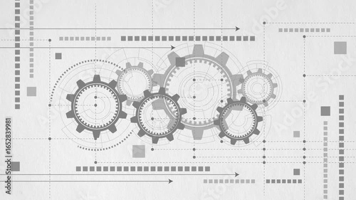 Engineering industry. Rotating gears. New technologies. Futuristic circle elements.	