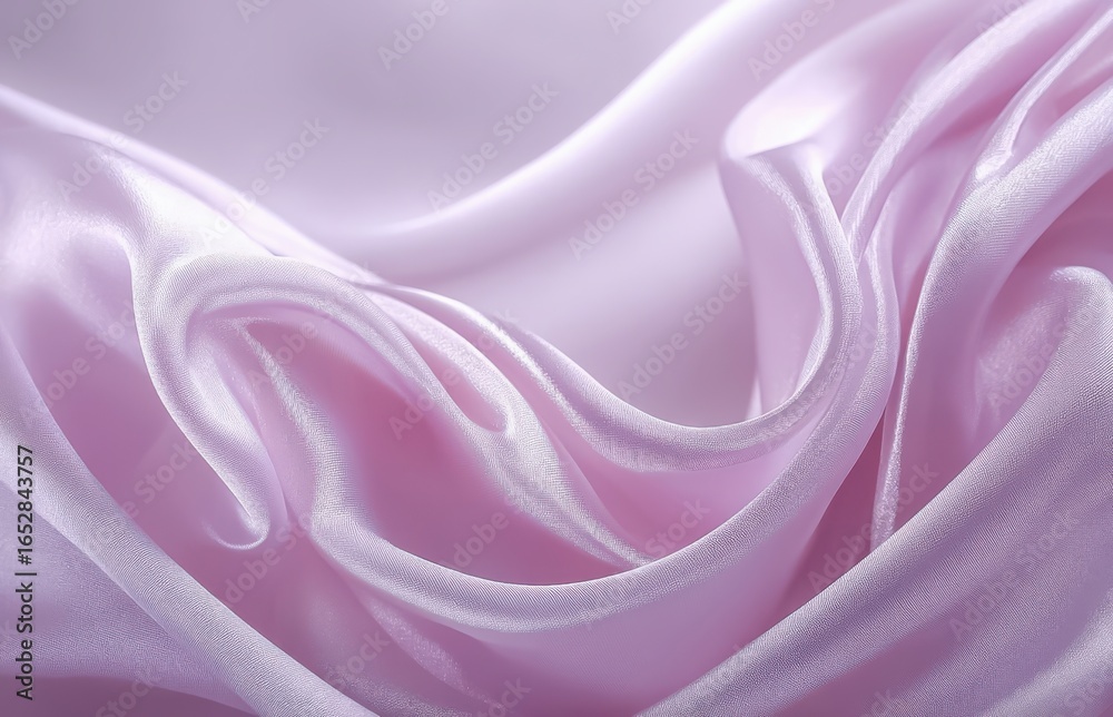 Fototapeta premium Elegant lilac silk fabric with soft folds and shimmering light creating a luxurious texture and a gentle feminine touch perfect for design projects