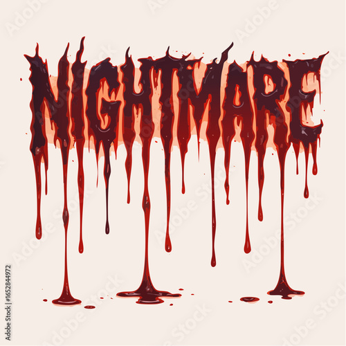Dripping blood text nightmare horror scary