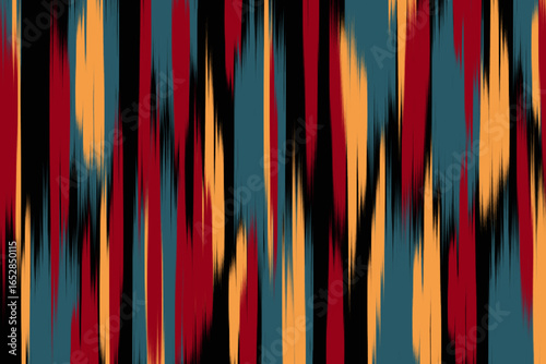 Uzbekistan ikat pattern. Uzbekistan ikat abstract ethnic design. Uzbekistan pattern design for background, wallpaper, textile, art, clothing, wrapping paper, Uzbek style, Uzbek fabric
