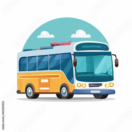 Adorable Cartoon Bus Illustration Friendly and Welcoming, Perfect for Transportation Themes