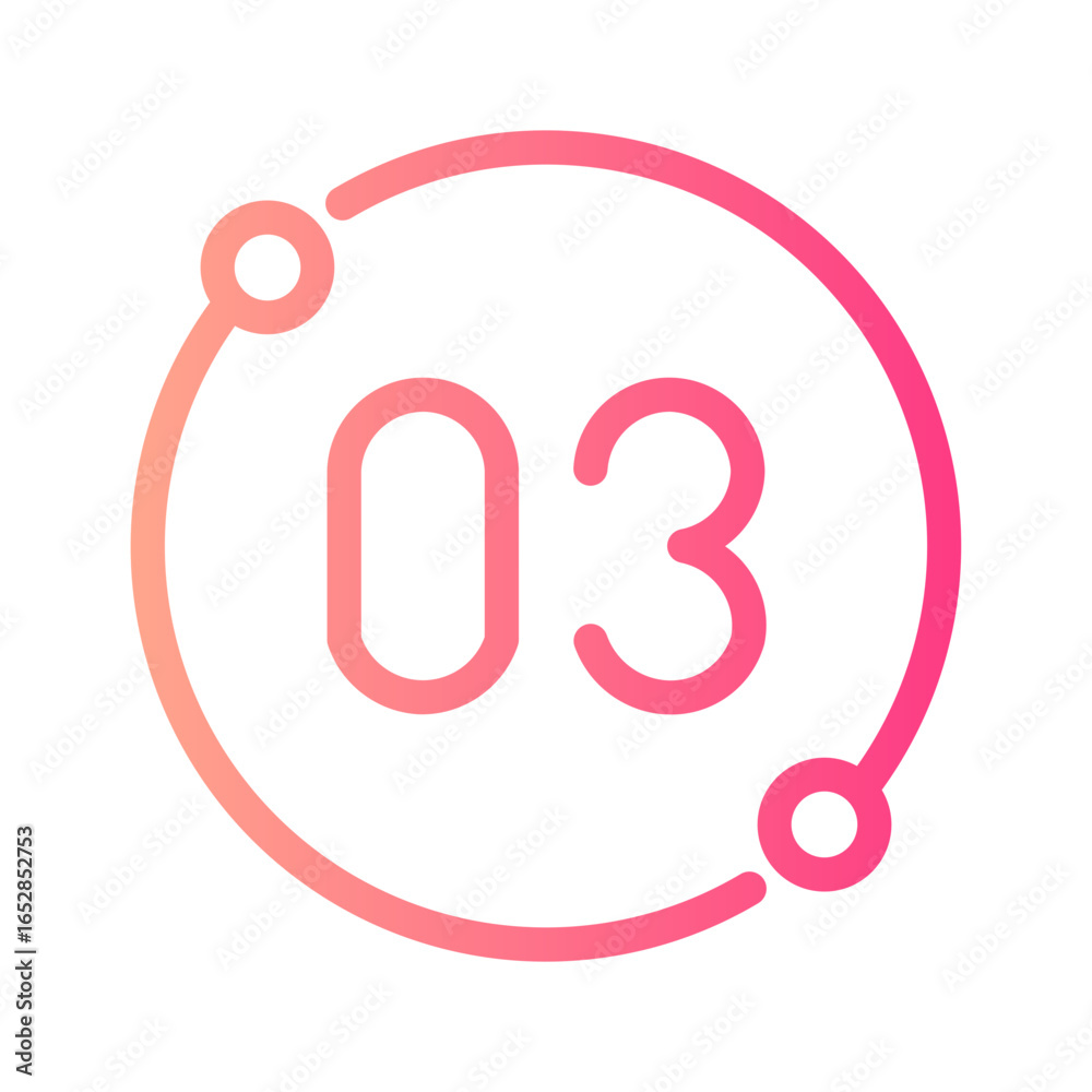 Fototapeta premium number 3 gradient icon