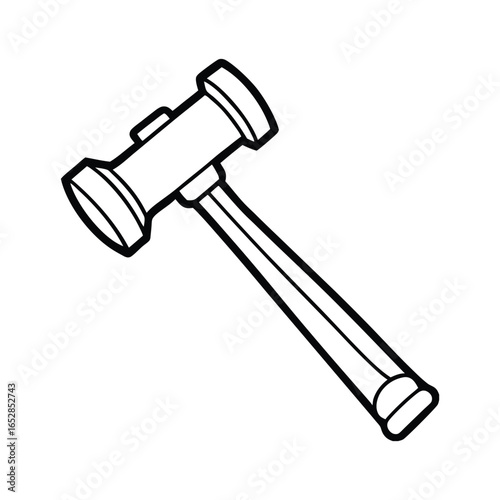 Simple line drawing of a judge s gavel with a wooden handle and head