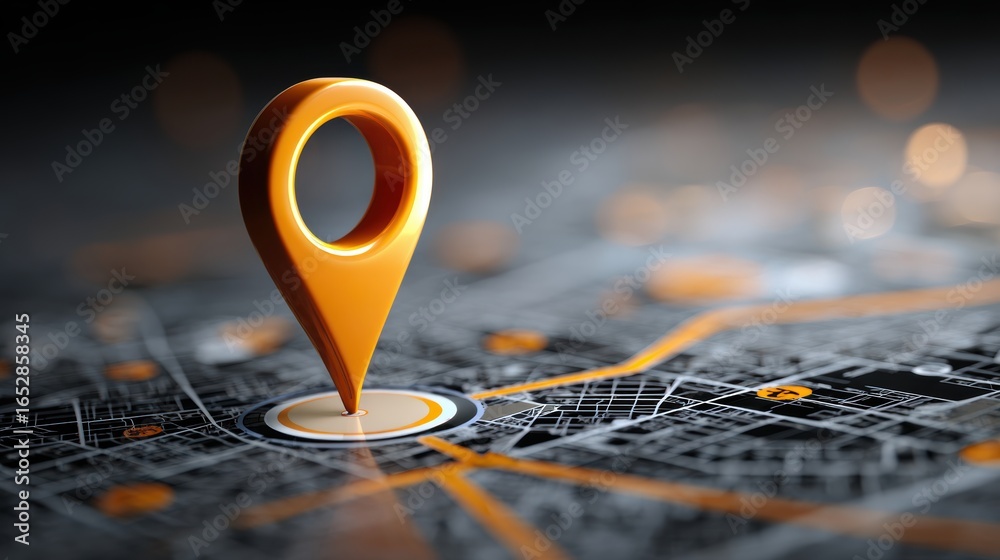 custom made wallpaper toronto digital3D Map travel location. Locator mark of map and location pin or navigation icon sign on background with search. 3D rendering.