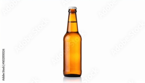 Wallpaper Mural Elegant Brown Beer Bottle Isolated on Clean White Background Highlighting Its Classic Design and Shape Torontodigital.ca