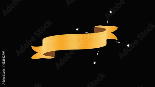 Gold ribbon banner with shooting star