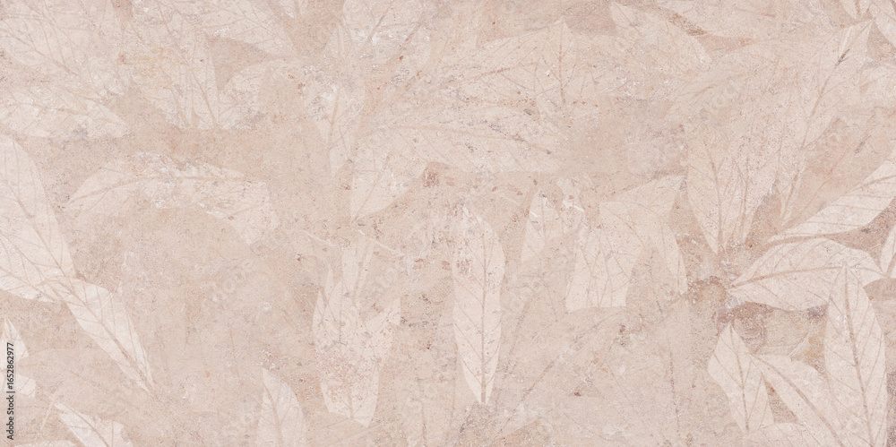Obraz premium stone texture with subtle leaf pattern creating natural botanical abstract background.