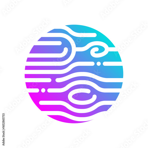 Neptune. This is a vector single icon with a solid gradient style. It is suitable for various purposes, including website design, mobile app design, and logo design.