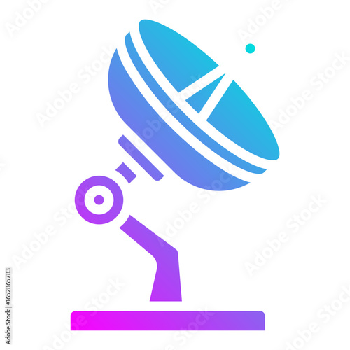 Satellite dish. This is a vector single icon with a solid gradient style. It is suitable for various purposes, including website design, mobile app design, and logo design.