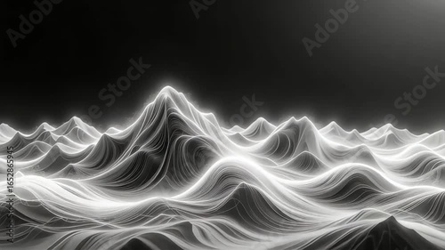 Flowing blue waves and soft curves create a smooth, silk-like pattern on a dark abstract background with motion lines and a gentle texture
