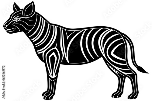 Vector illusion of zebra isolated on white background