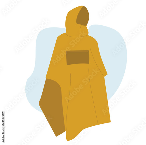 yellow raincoat. Autumn raincoat protects from rain, l