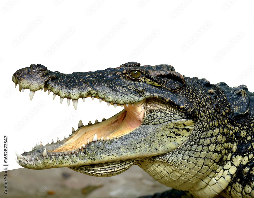 Fototapeta premium Crocodile's open mouth close-up