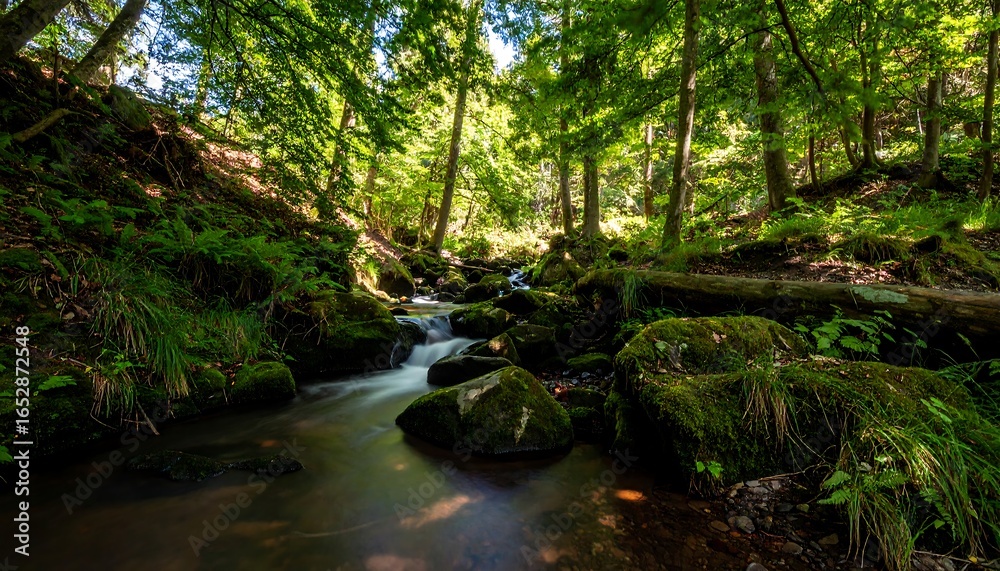 Obraz premium Sunlit forest stream