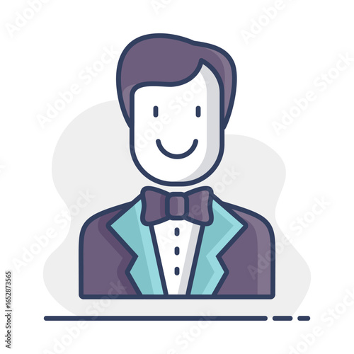 Groom, bridegroom, fiance man in costume icon