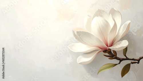 A magnolia blossoms with clean background
