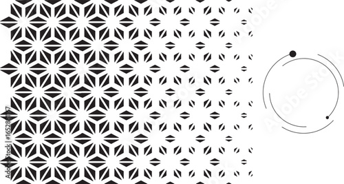 Halftone Pattern and Geometric Abstraction Vector Background with Circle Element