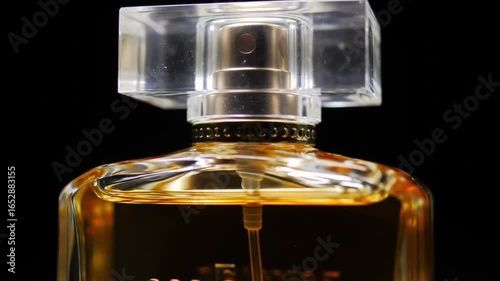 closeup of a perfume bottle
