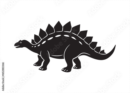 Ankylosaurus Silhouette Armored Dinosaur Prehistoric Vector Illustration.
