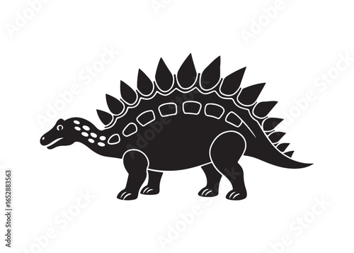 Armored Dinosaur Ankylosaurus Vector Silhouette Icon Design.