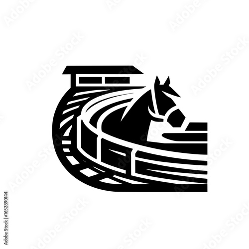 Vector illustration icon of Horse Racecourse
