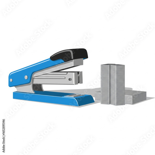 Stapler with staples isolated on white background 4.eps