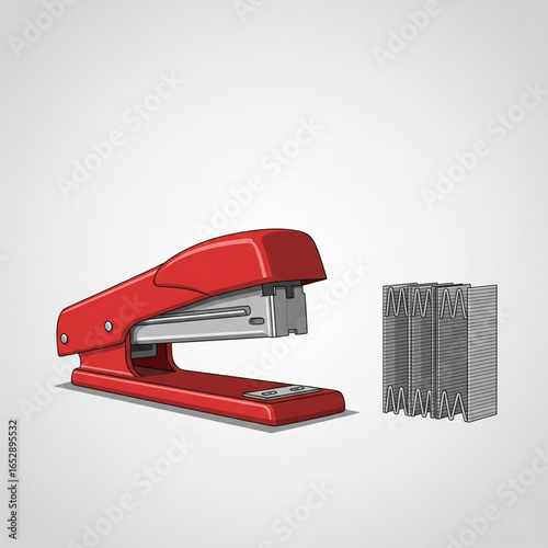 Stapler with staples isolated on white background 3.eps