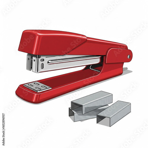 Stapler with staples isolated on white background 1.eps