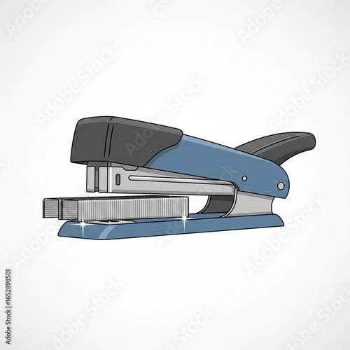 Stapler with staples isolated on white background