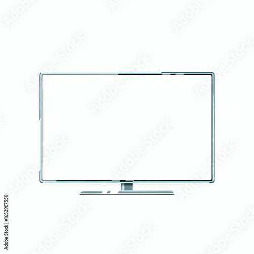 Sleek and Modern Silver Television Set Isolated on White Background Displaying Technology