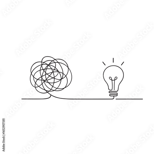 Chaotic mess lines are transformed in lightbulb