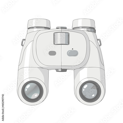 Modern Binoculars Illustration: Exploration and Discovery Through High-Resolution Optics Tool for Viewing Distant Objects
