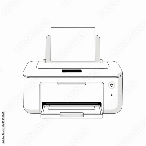 Inkjet printer illustration showcasing simplicity and essential office technology for document reproduction