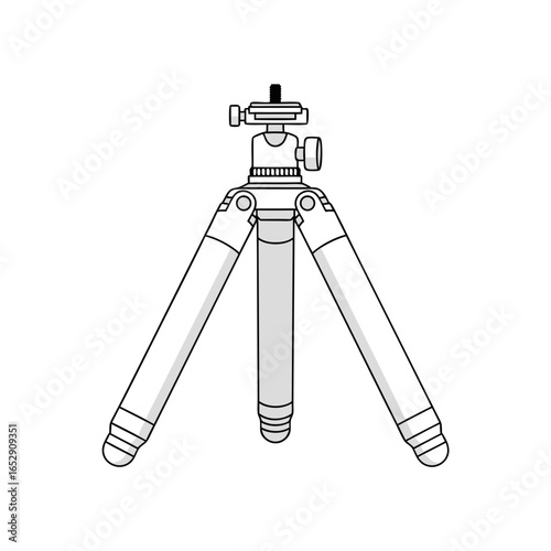 Simple tripod illustration for photography or videography equipment concept use in studio minimalistic design equipment setup for creative workflow