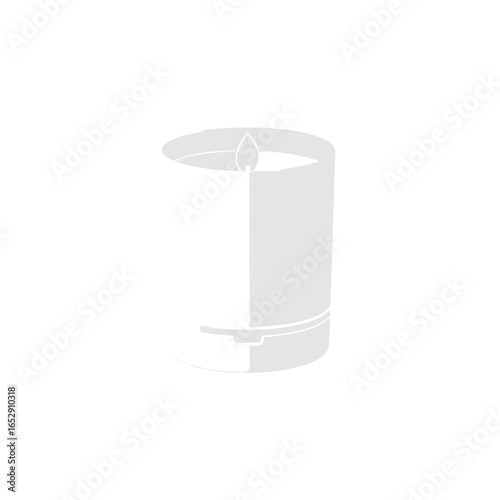 Minimalist candle illustration radiating gentle light, ideal for serene themed projects and designs with muted color palettes atmosphere ambience