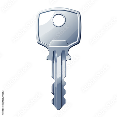 Elegant metallic key illustration symbolizing access, security and unlocking opportunities to a brighter future