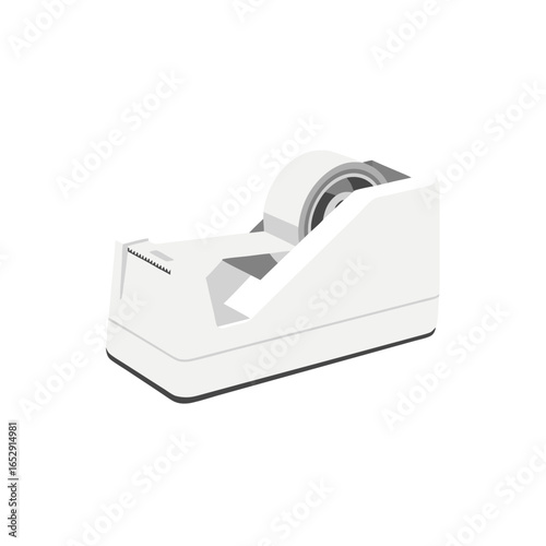 Office tape dispenser illustration, a simple and modern white color design for presentation materials and creative projects