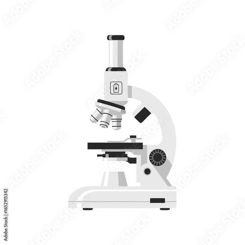Laboratory Equipment Illustration: Precision Microscope for Scientific Analysis and Discovery