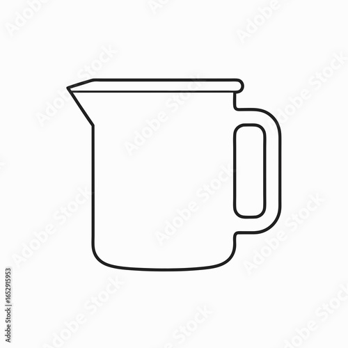 Minimalist line art depiction of a classic pitcher, showcasing sleek design and functionality ideal for kitchenware illustration and design projects